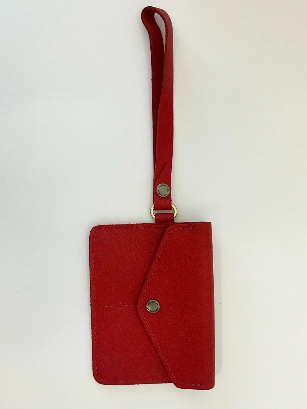 Portland Leather Passport Wristlet in Cherry-NEW